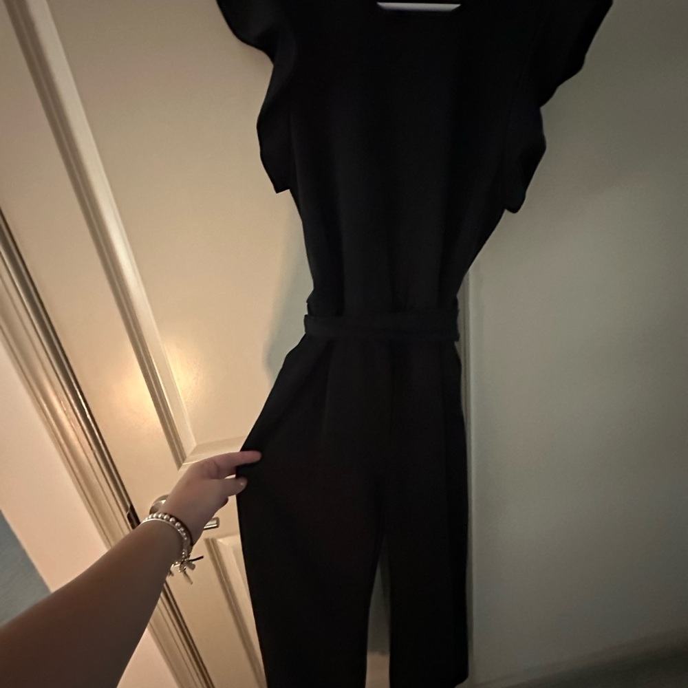 Black Wide Leg Jumpsuit with Fitted Silhouette